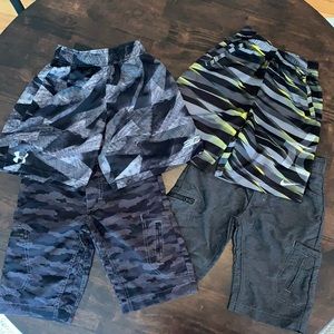 Boys 7 shorts Lot of 4 UA Under Armor Nike